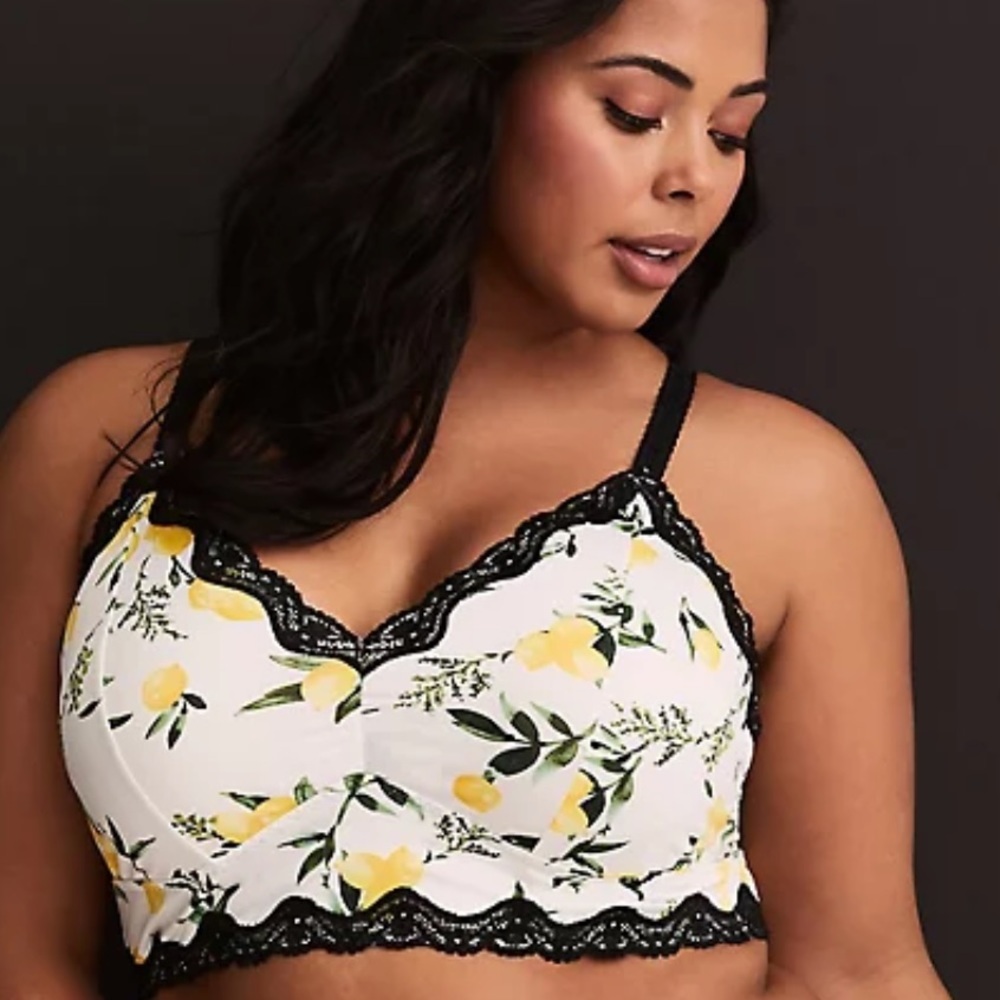 Torrid Lemon Print Microfiber Bralette